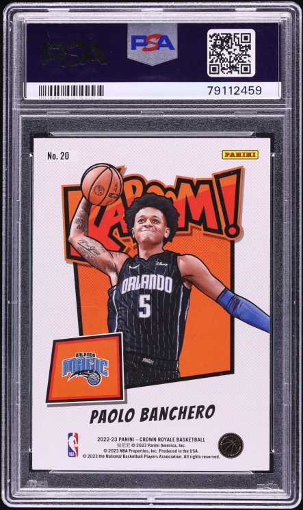 2022 Crown Royale Kaboom Paolo Banchero ROOKIE #20 PSA 10 GEM MINT