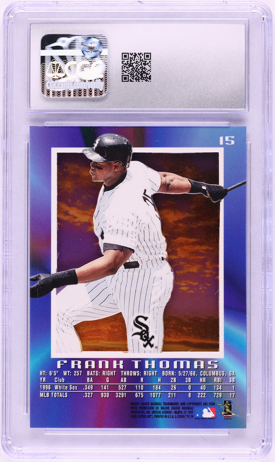 1997 Skybox E-X2000 Frank Thomas #15 CGC 9 MINT
