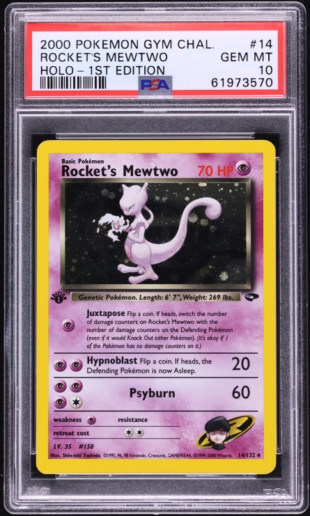 2000 Pokemon Gym Challenge 1st Edition Holo Rocket's Mewtwo #14 PSA 10 GEM MINT