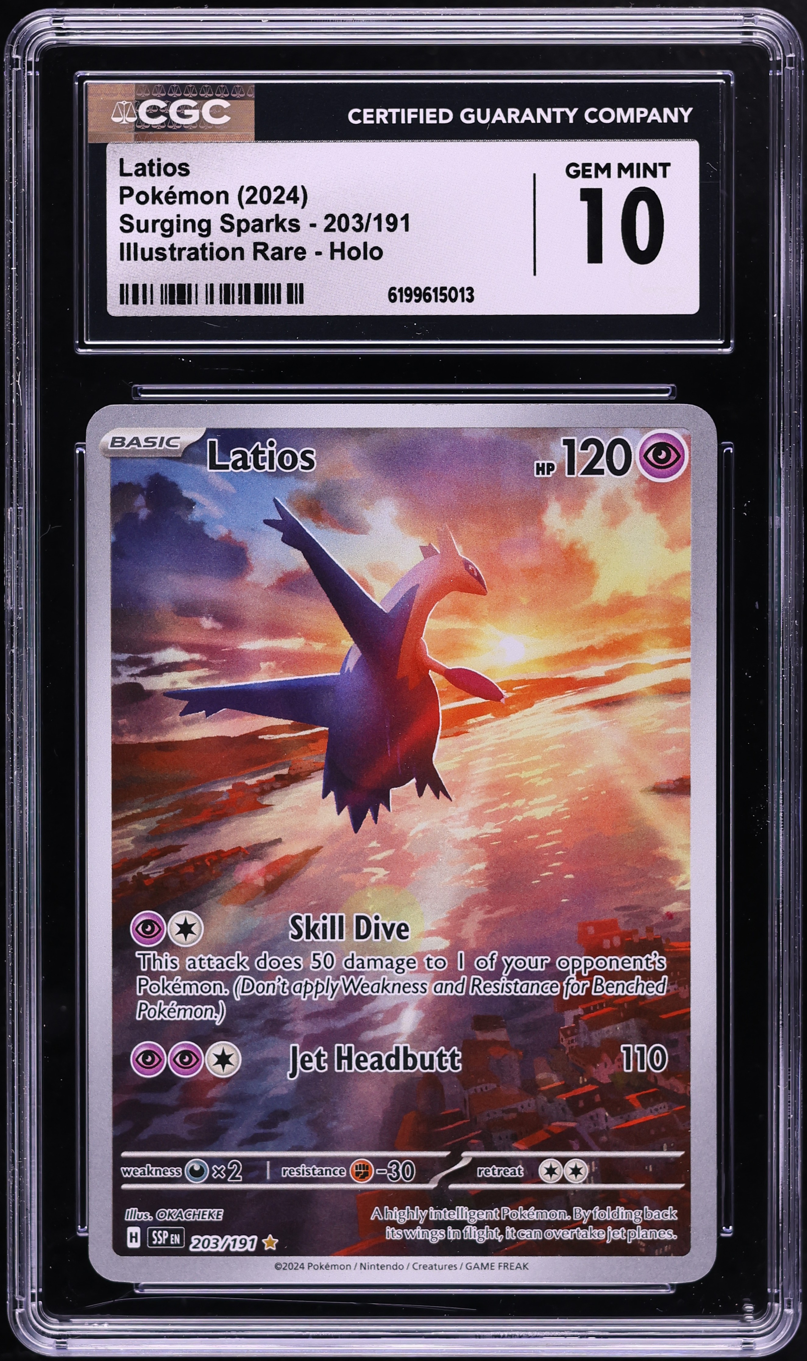 2024 Pokemon Scarlet & Violet Surging Sparks IR Latios #203 CGC 10 GEM MINT