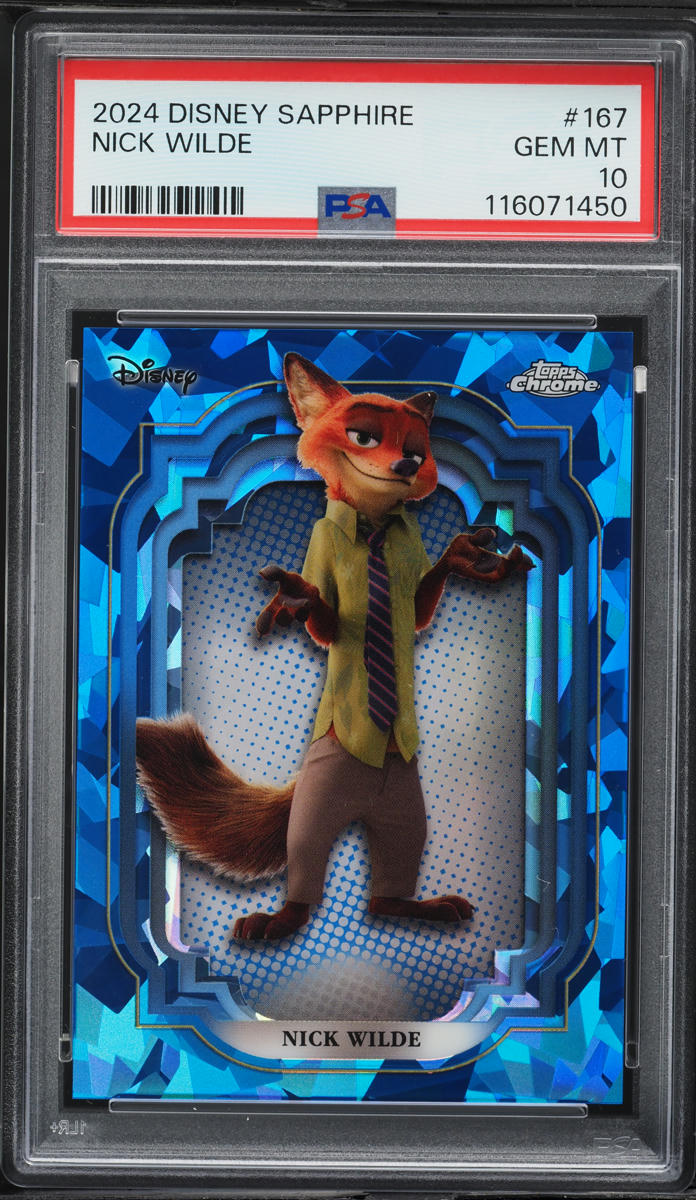 2024 Topps Chrome Disney Sapphire Edition Nick Wilde #167 PSA 10 GEM ...