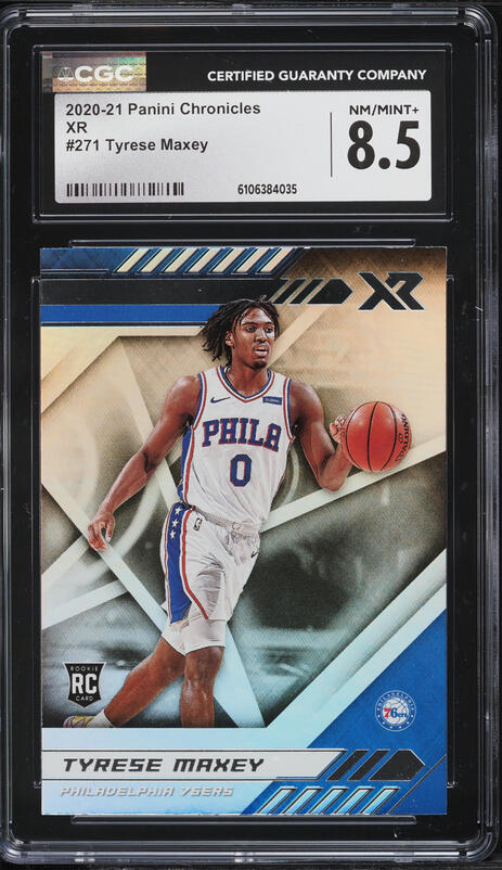 2020 Select Courtside Zebra Prizm Tyrese Maxey ROOKIE #280 PSA 9