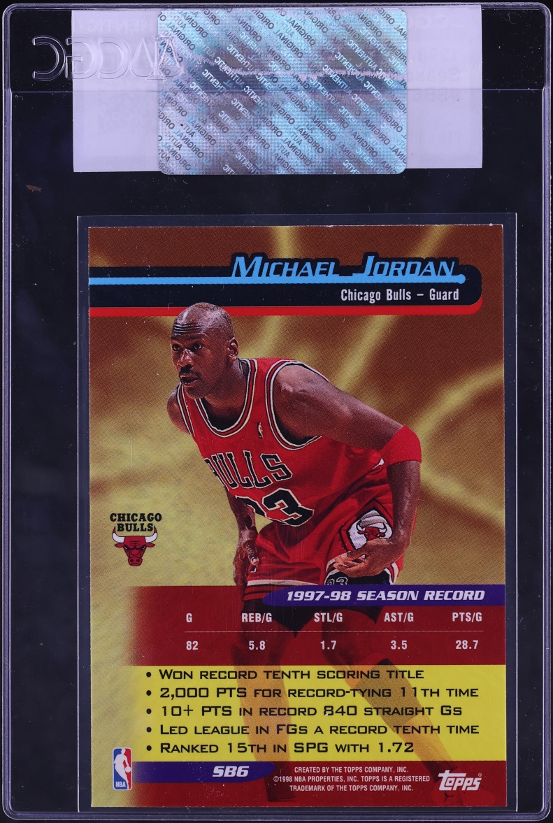 1998 Topps Season's Best Michael Jordan #SB6 CGC AUTH