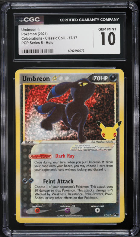 2021 Pokemon SWSH Celebrations Classic Holo Umbreon Gold Star #17
