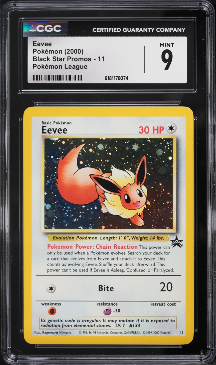 2000 Pokemon League Black Star Promo Eevee #11 CGC 9 MINT