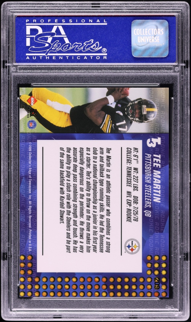 2000 Collector's Edge T3 Retail Tee Martin ROOKIE #209 PSA 9 MINT