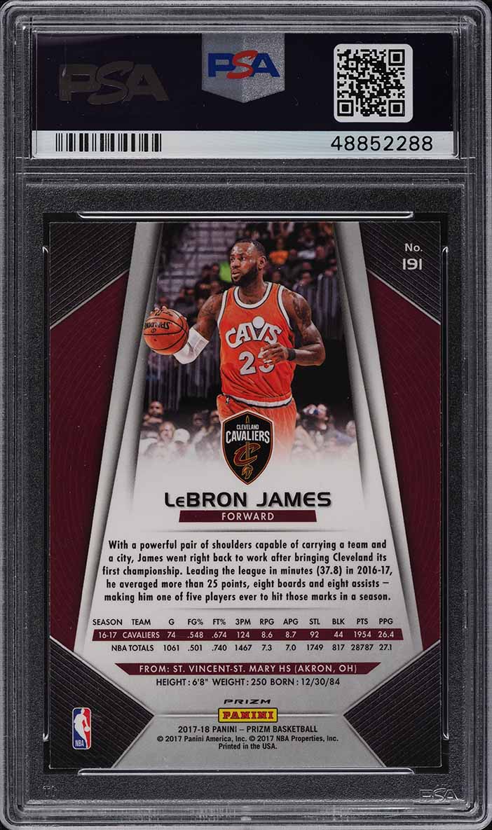 2017 Panini Prizm Silver LeBron James #191 PSA 9 MINT