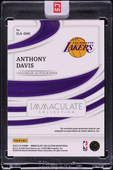 2023 Immaculate Collection Anthony Davis NBA LOGOMAN PATCH AUTO 1/1 #ILA-DAV - Photo 2