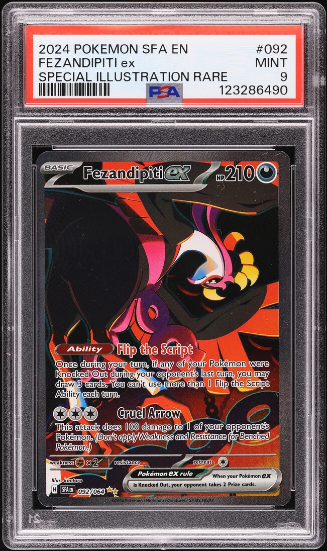 2024 Pokemon Scarlet & Violet Shrouded Fable SIR Fezandipiti EX #92 PSA 9 MINT