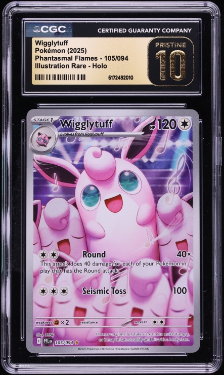 2025 Pokemon Mega Evolution Phantasmal Flames IR Wigglytuff #105 CGC 10 PRISTINE