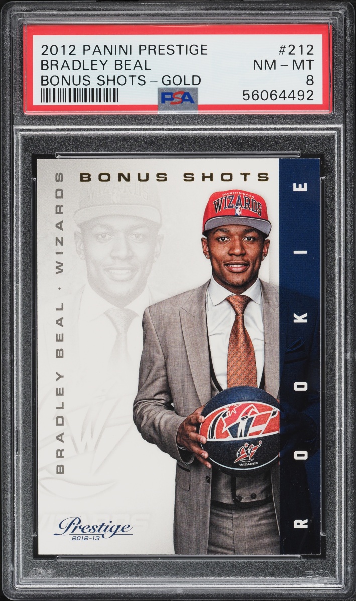 2012 Panini Prestige Bonus Shots Gold Bradley Beal ROOKIE /249 #212 PSA 8 NM-MT