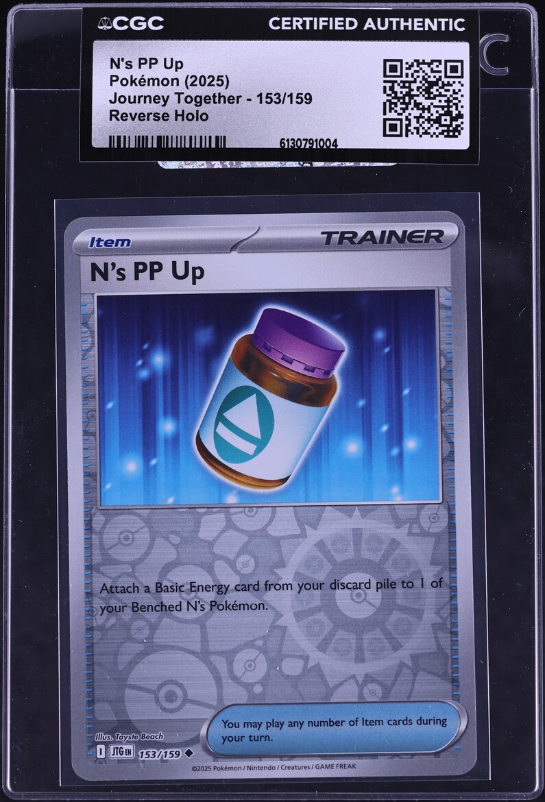 2025 Pokemon Scarlet & Violet Journey Together Reverse Holo N's PP Up #153 CGC AUTH