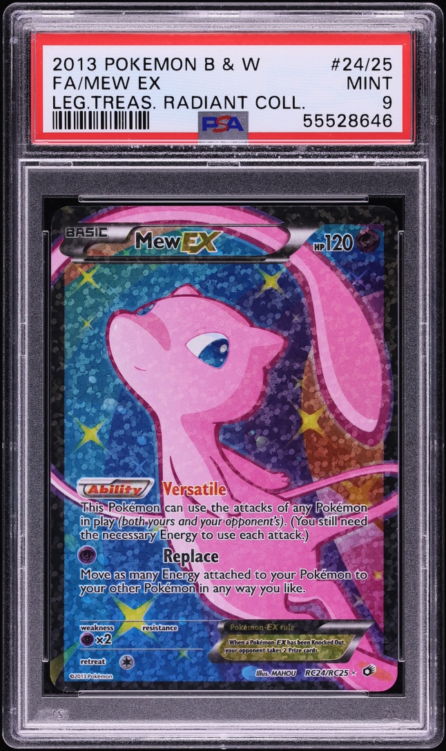 2013 Pokemon Black & White Legendary Treasures Radiant Collection Full Art Mew EX #RC24 PSA 9