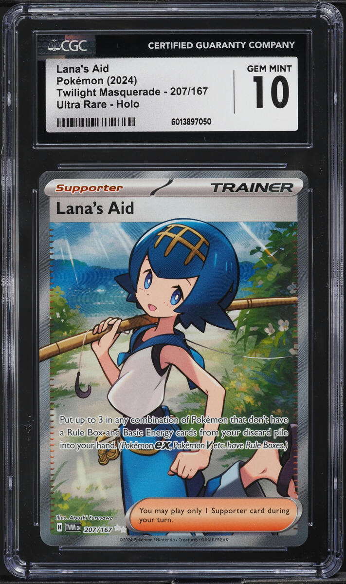 2024 Pokemon SV Twilight Masquerade Full Art Lana's Aid #207 CGC 10 GEM MINT