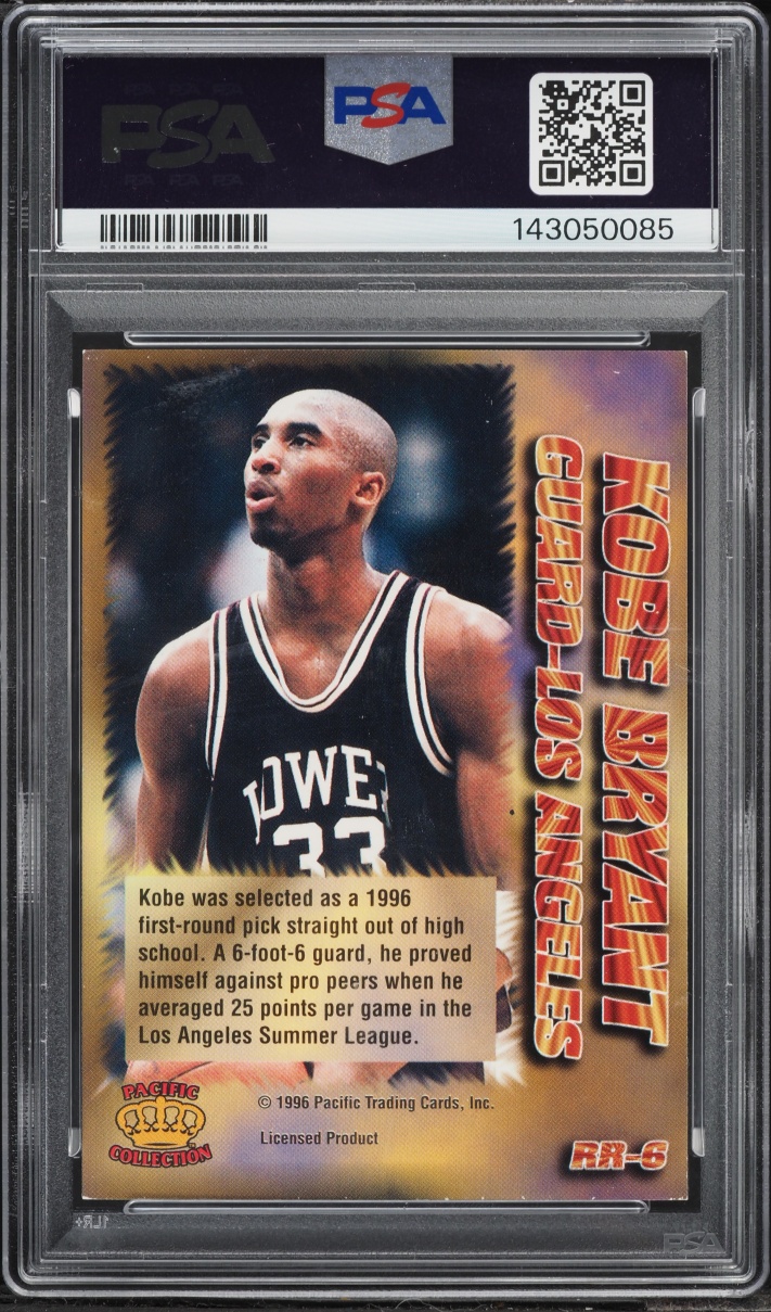 1996 Pacific Power Regents Of Roundball Kobe Bryant ROOKIE #RR-6 PSA 6 EXMT