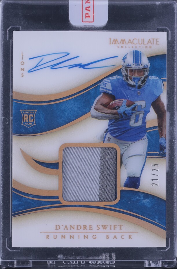 2020 Immaculate Collection Gold D'Andre Swift RC PATCH AUTO /25 #108 CGC AUTH