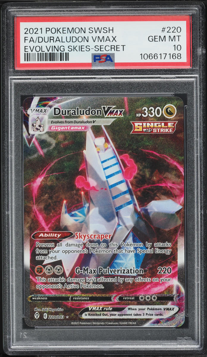 2021 Pokemon Sword & Shield Evolving Skies Full Art Duraludon VMAX #220 PSA 10 GEM MINT