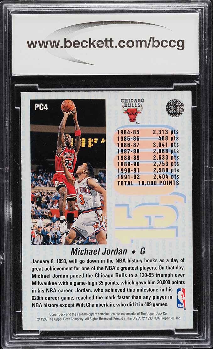 1992 Upper Deck 15,000 Point Club Michael Jordan #PC4 BCCG 9