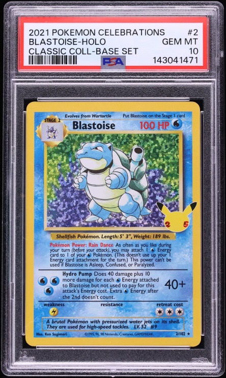 2021 Pokemon Sword & Shield Celebrations Classic Collection Holo Blastoise #2 PSA 10 GEM MINT