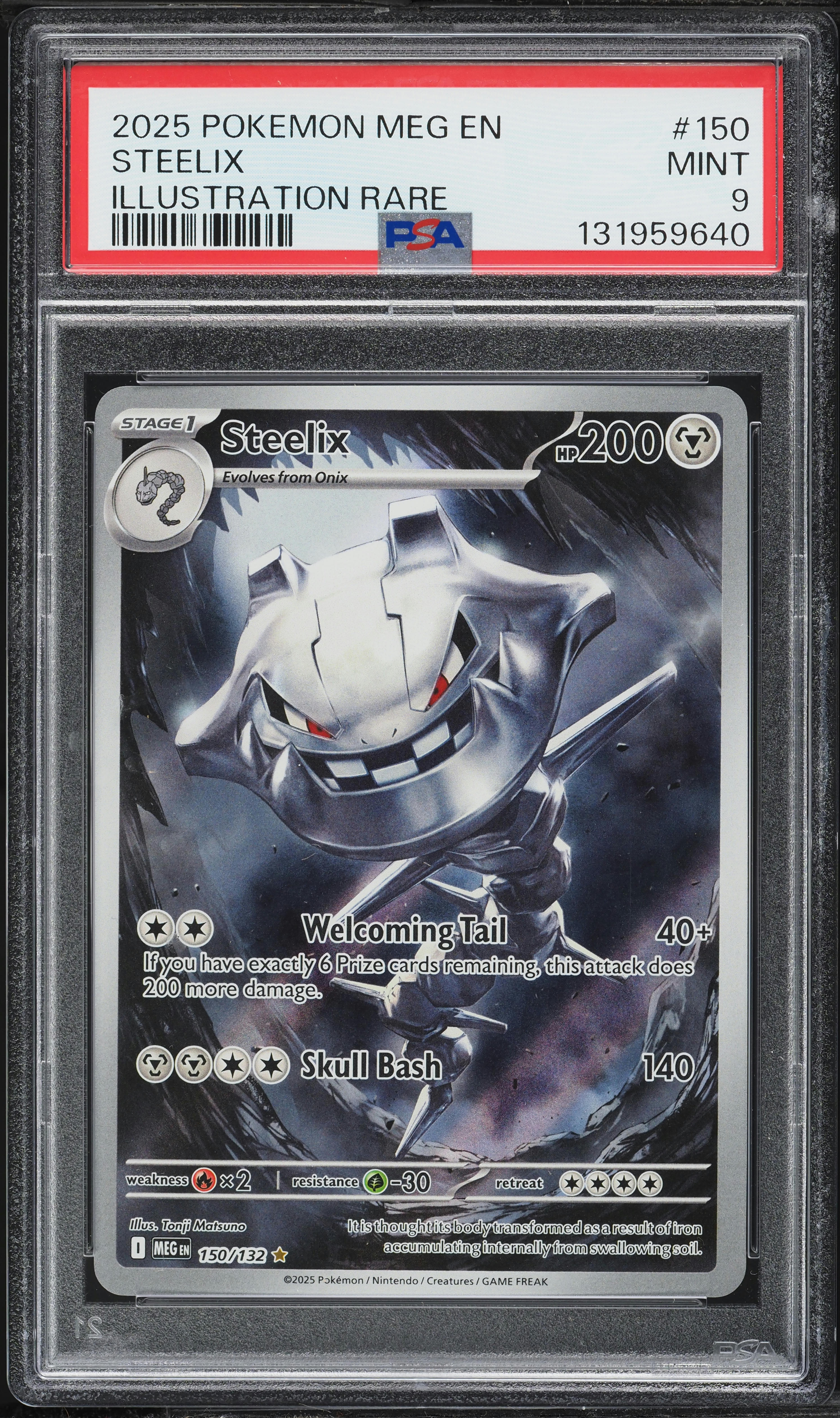 2025 Pokemon Mega Evolution IR Steelix #150 PSA 9 MINT