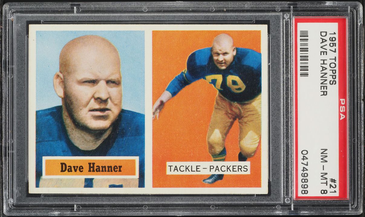 1957 Topps Football Dave Hanner #21 PSA 8 NM-MT