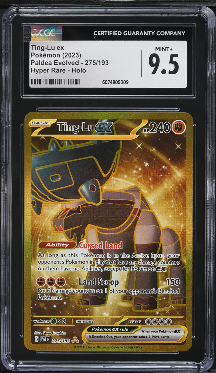 2023 Pokemon SV Paldea Evolved Gold Rare Ting-Lu ex #275 CGC 9.5 MINT+