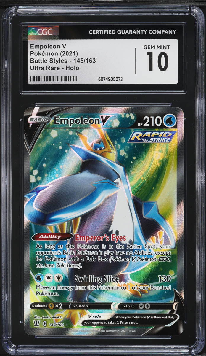 2021 Pokemon SWSH Battle Styles Full Art Empoleon V #145 CGC 10 GEM MINT