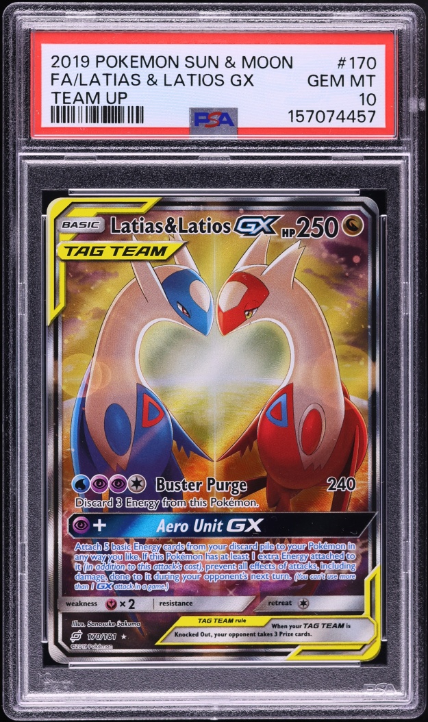 2019 Pokemon Sun & Moon Team Up Alt Art Latias & Latios GX #170 PSA 10 GEM MINT