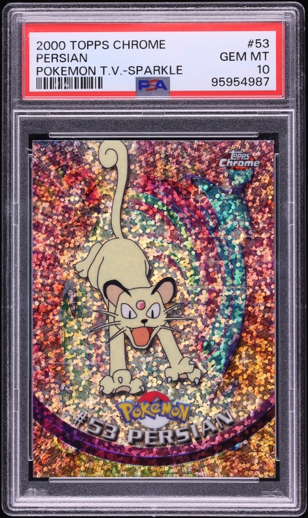 2000 Topps Chrome Pokemon T.V. Series 1 Sparkle Persian #53 PSA 10 GEM MINT