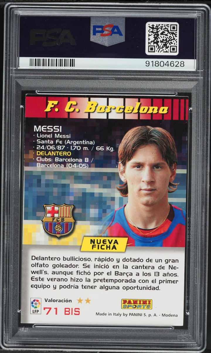 2004 Panini Sports Mega Cracks La Liga Lionel Messi ROOKIE #71 PSA 6 EXMT