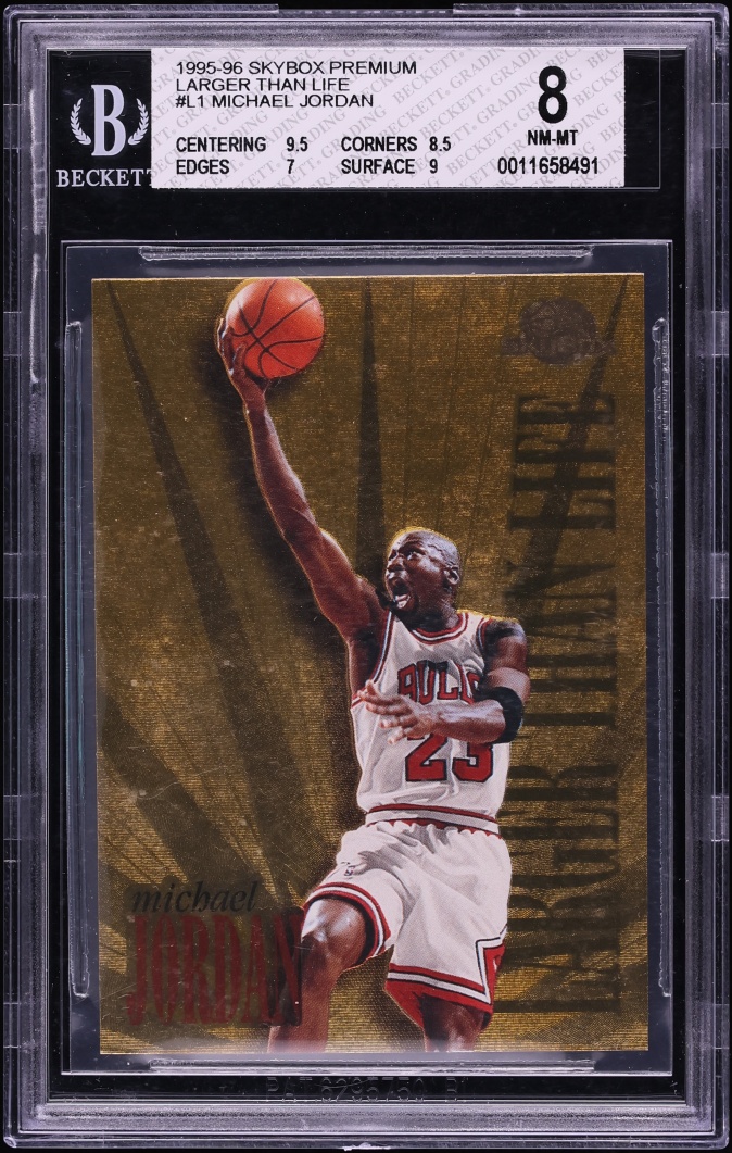 1995 Skybox Premium Larger Than Life Michael Jordan #L1 BGS 8 NM-MT