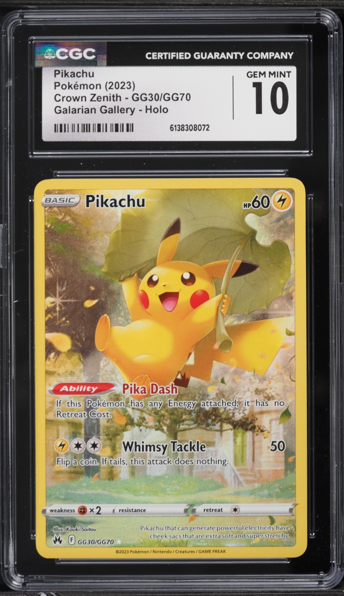 2023 Pokemon Sword & Shield Crown Zenith Alt Art Pikachu #GG30 CGC 10 GEM MINT