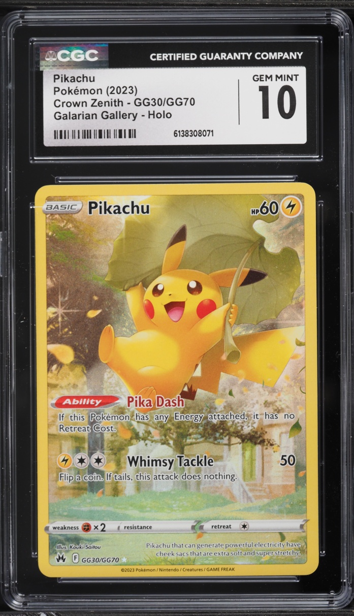2023 Pokemon Sword & Shield Crown Zenith Alt Art Pikachu #GG30 CGC 10 GEM MINT