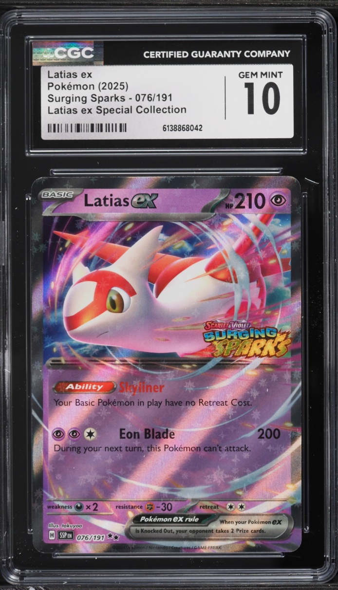 2025 Pokemon SV Surging Sparks Special Collection Holo Latias EX #76 CGC 10 GEM MINT