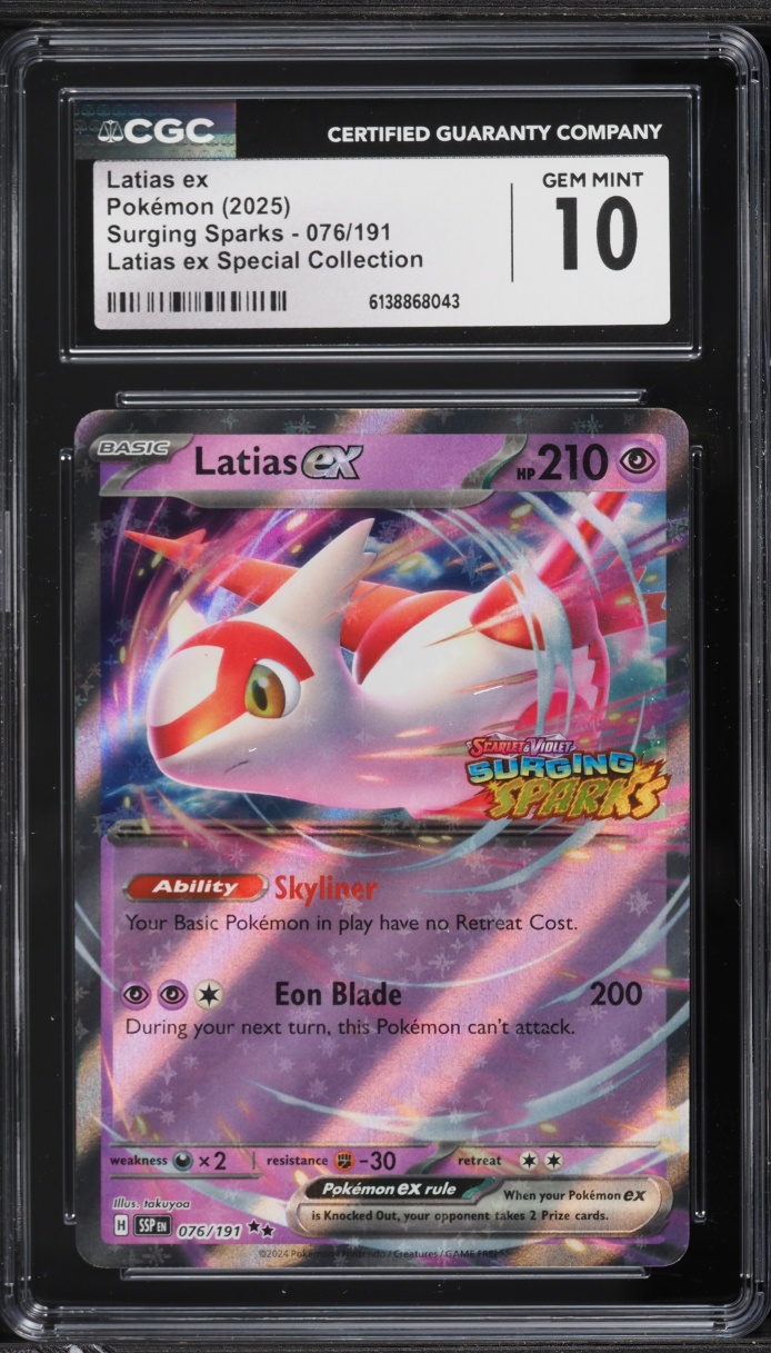 2025 Pokemon SV Surging Sparks Special Collection Holo Latias EX #76 CGC 10 GEM MINT