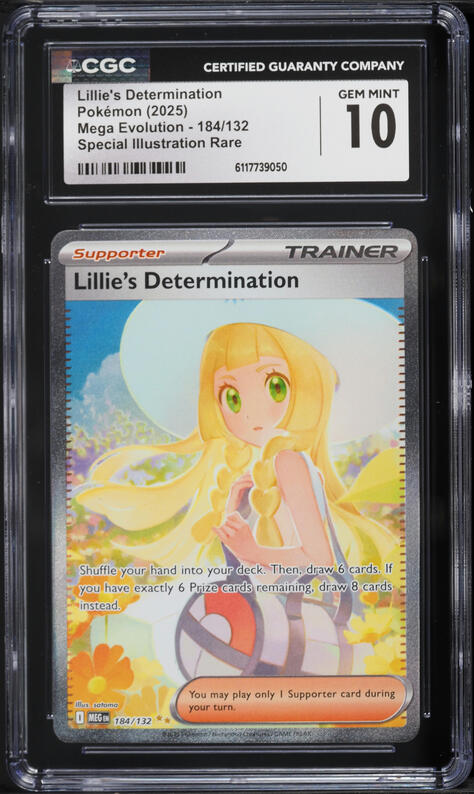 2025 Pokemon Mega Evolution SIR Lillie's Determination #184 CGC 10