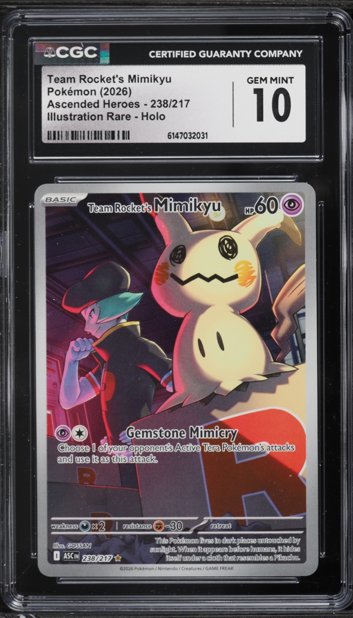 2026 Pokemon Mega Evolution Ascended Heroes IR Team Rocket's Mimikyu #238 CGC 10 GEM MINT