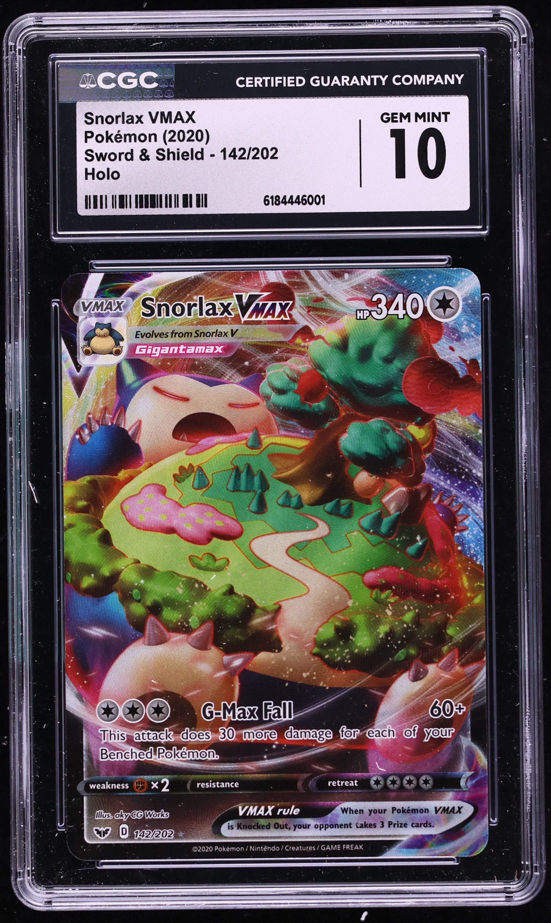 2020 Pokemon Sword & Shield Full Art Snorlax VMAX #142 CGC 10 GEM MINT