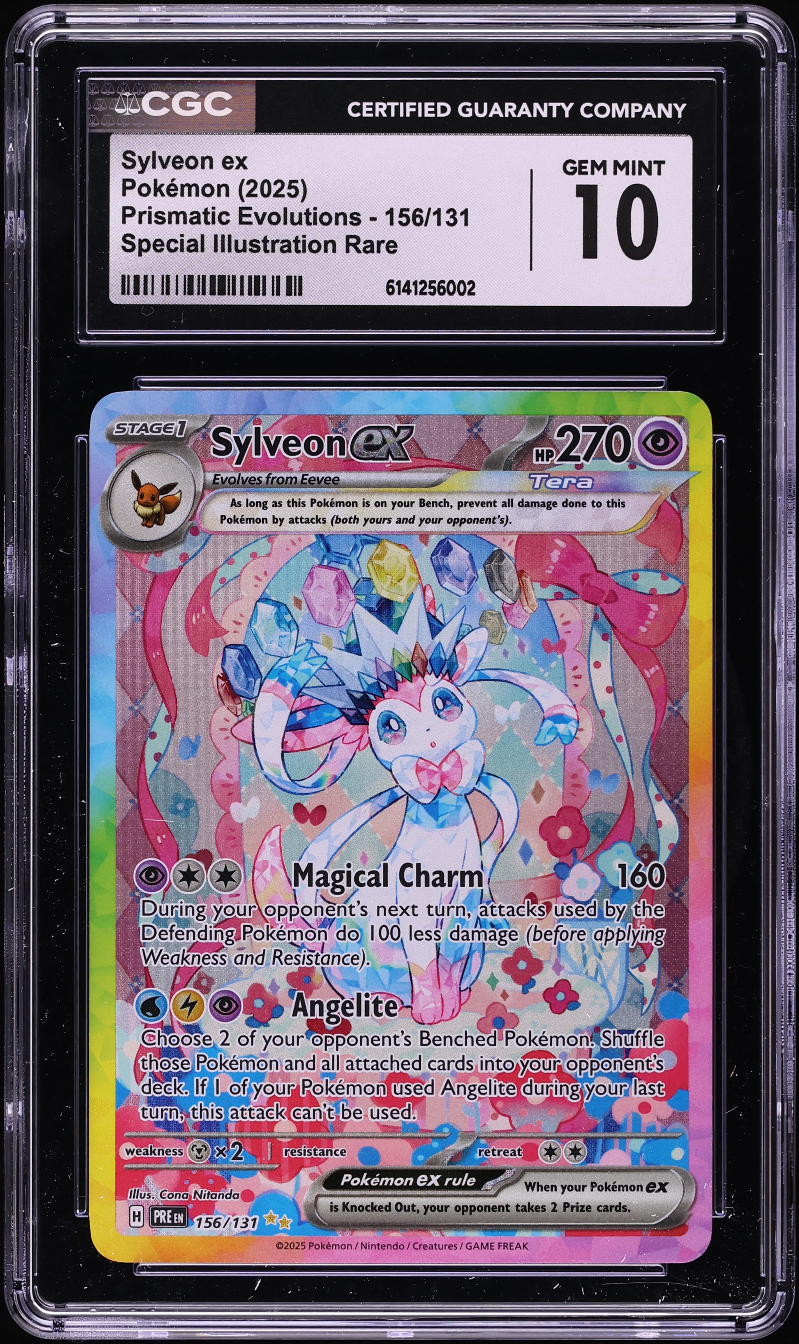 2025 Pokemon Scarlet & Violet Prismatic Evolutions SIR Sylveon ex #156 CGC 10 GEM MINT