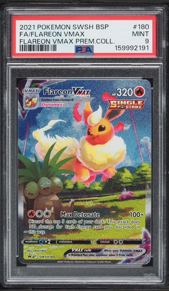 2021 Pokemon Sword & Shield Promo Premium Collection Full Art Flareon VMAX #SWSH180 PSA 9 MINT
