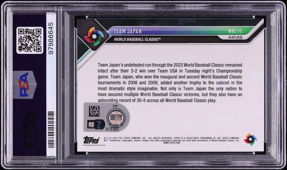 2023 Topps Now World Baseball Classic Team Japan Shohei Ohtani AUTO DNA 10 #WBC72 PSA 8 NM-MT