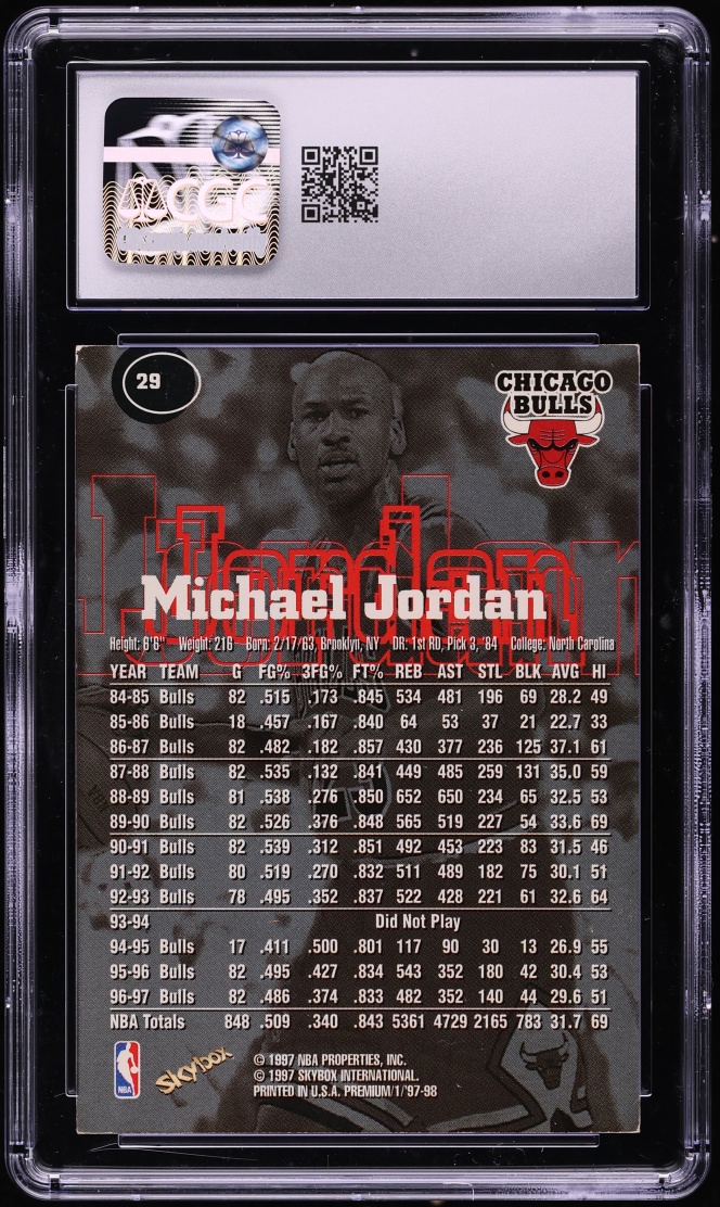1997 Skybox Premium Michael Jordan #29 CGC 6.5 EXMT+