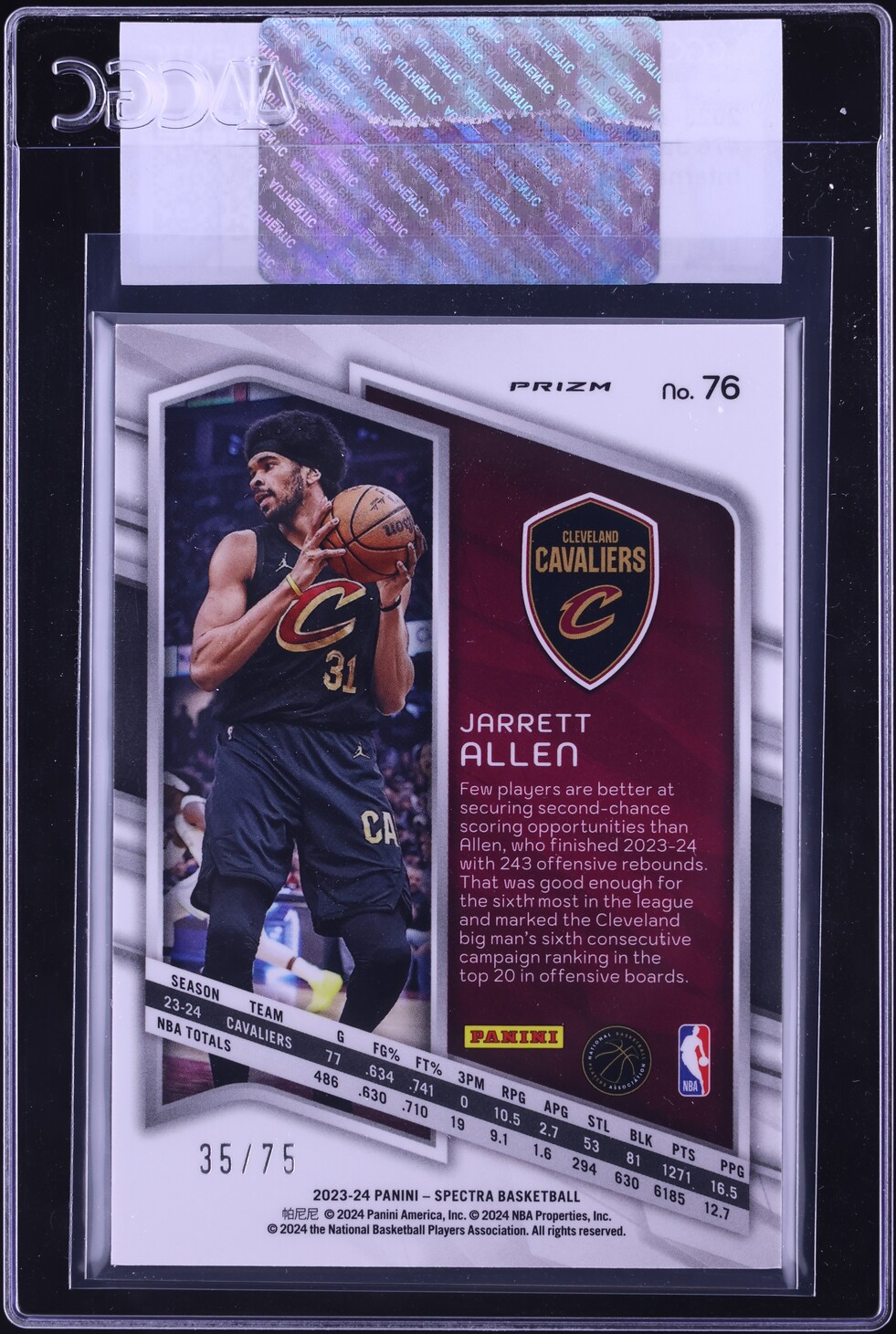 2023 Panini Spectra International Green Jarrett Allen /75