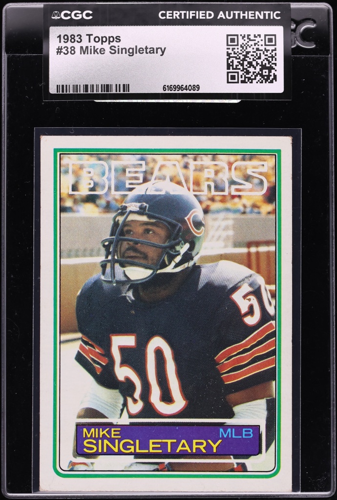 1983 Topps Football Mike Singletary ROOKIE #38 CGC AUTH