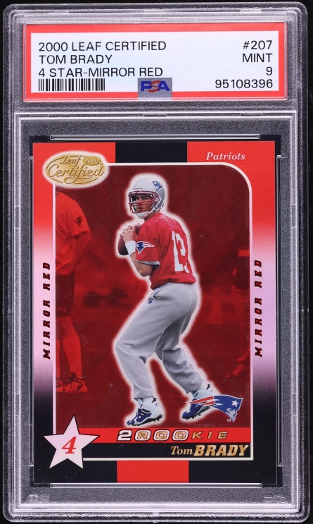 2000 Leaf Certified 4 Star Mirror Red Tom Brady ROOKIE #207 PSA 9 MINT