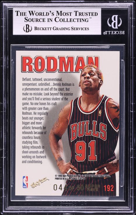 1997 Skybox Z-Force Super Rave Dennis Rodman /50 #192 BGS 9 MINT