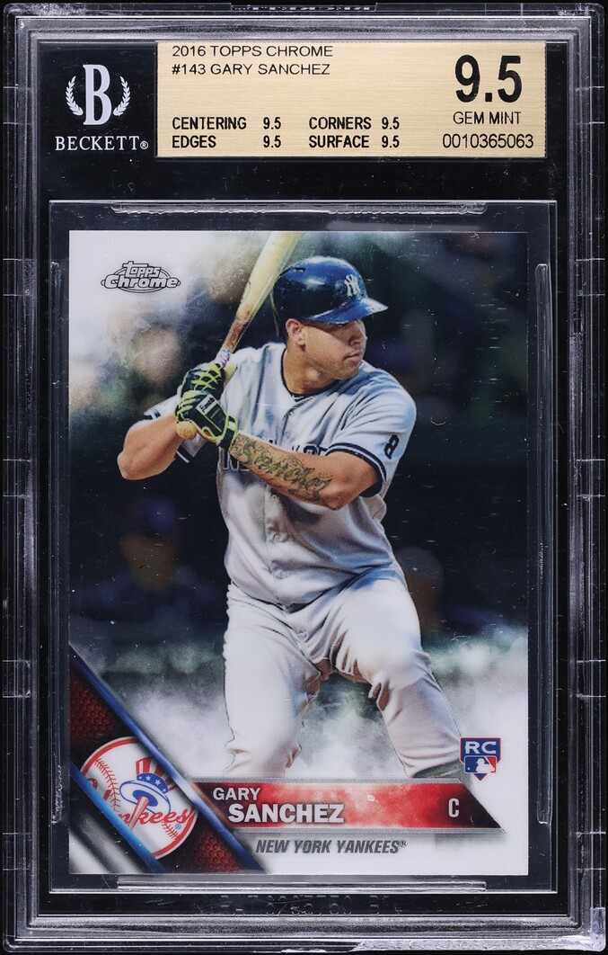 2016 Topps Chrome Gary Sanchez ROOKIE #143 BGS 9.5 GEM MINT