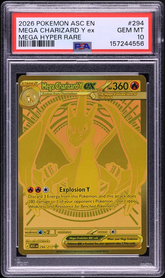 2026 Pokemon Mega Evolution Ascended Heroes MHR Mega Charizard Y ex #294 PSA 10 GEM MINT