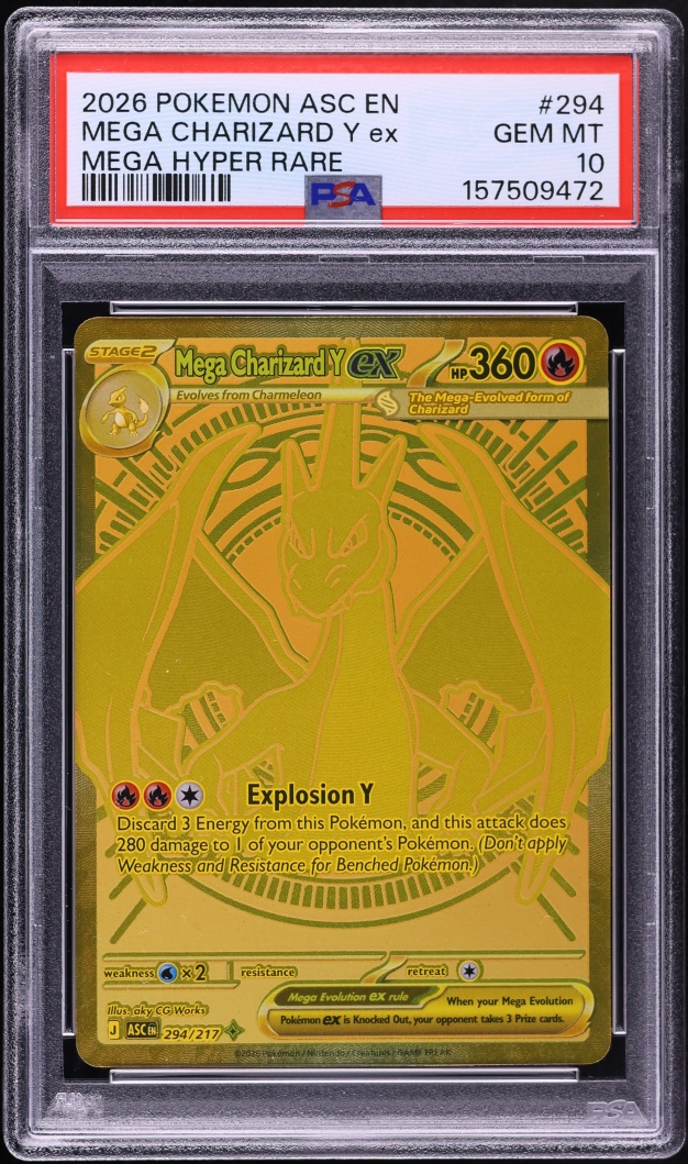 2026 Pokemon Mega Evolution Ascended Heroes MHR Mega Charizard Y ex #294 PSA 10 GEM MINT