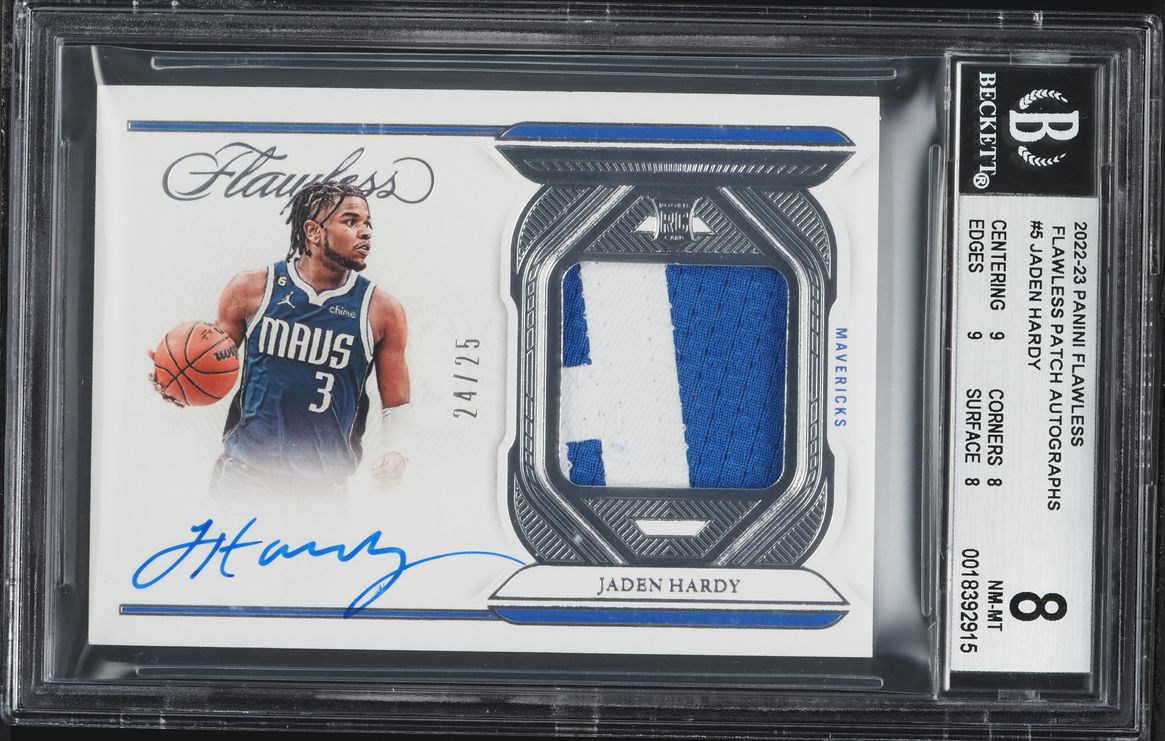 2022 Panini Flawless Flawless Jaden Hardy ROOKIE PATCH AUTO /25 #5 BGS 8 NM-MT - Photo 1